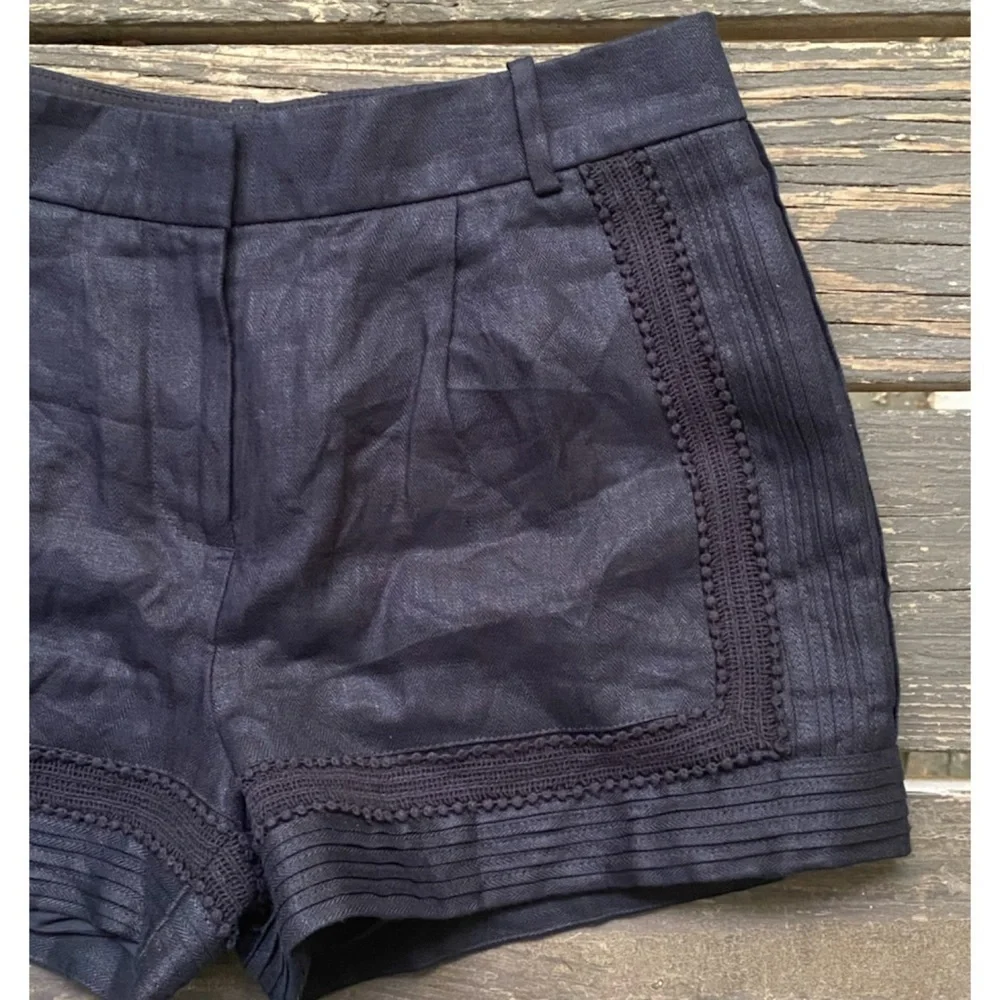 NWOT J. Crew Black Linen Shorts Sz 4